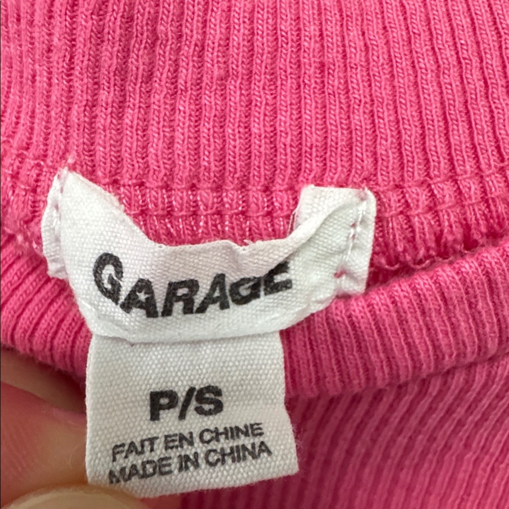 Garage Hot Pink Ribbed Tee - Picture 2 of 3